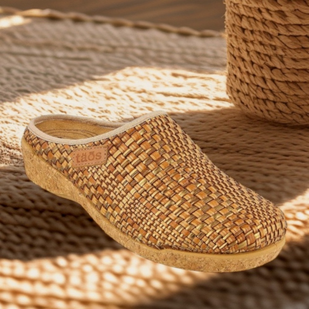 TAOS PRIMAVERA WOVEN MULE IN TAN/BRONZE SZ 37 ( 6-6.5 ) MADE IN SPAIN NWOT - Picture 4 of 15